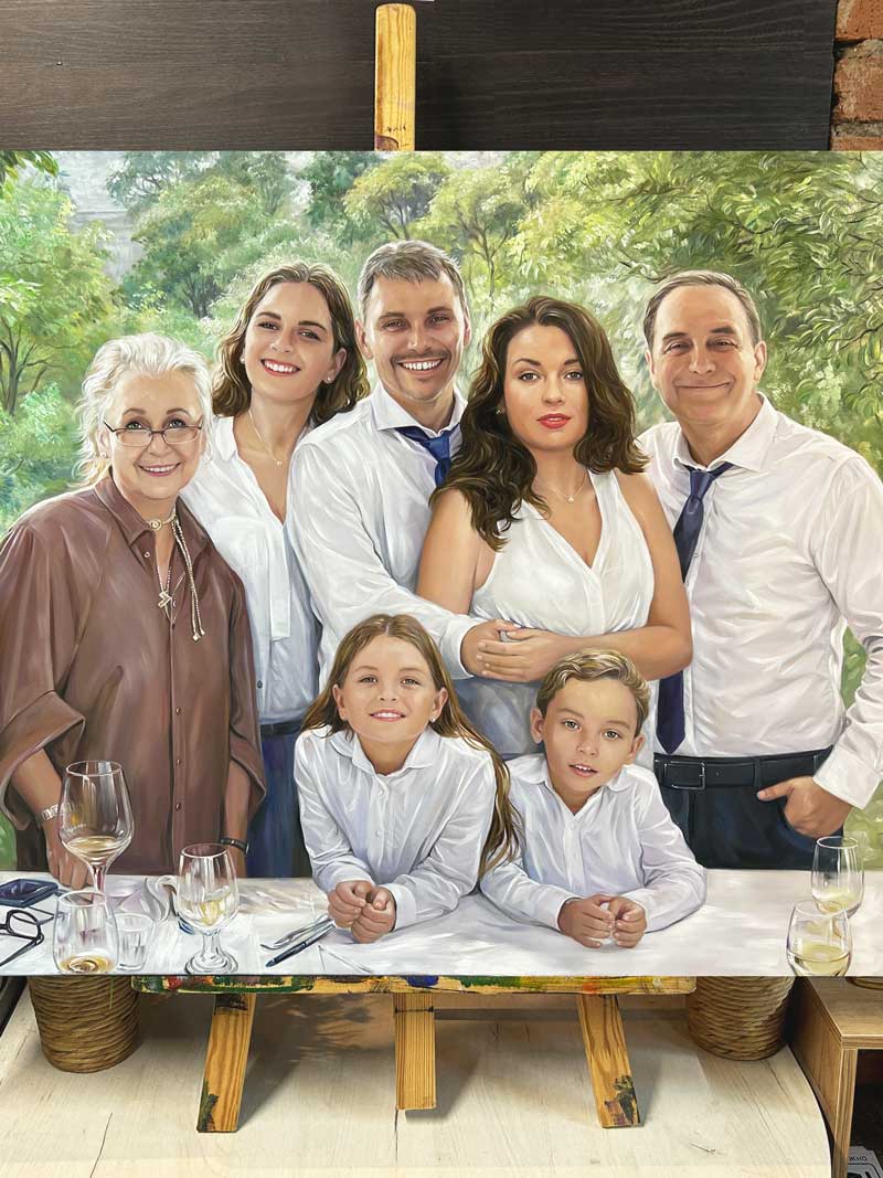 Семейный портрет маслом